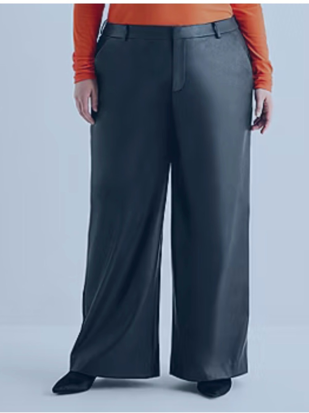 NWT Ashley Graham Plus Size Straight Faux Leather Trouser ~ Choose 24W 26W
